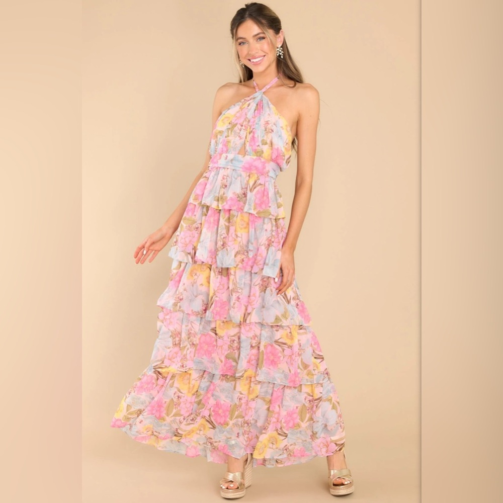 Floral Halter Maxi Dress